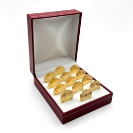 EHV Arras de Boda Matrimoniales Con Baño de Oro de 24k con Estuche, Wedding Unity Coins (Corazon)