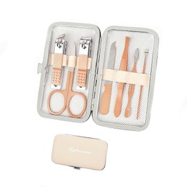 Manicure Set,Nail Clipper Set Personal Care Manicure Pedicure Set Portable Travel Grooming Kit for Women Men Family Friends Wife (Pink)