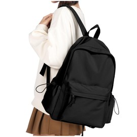 WEPLAN School Backpack for Teenage Girls School Bag for Secondary School Lightweight Bookbag Backpack for School Casual Daypack Backpacks College Rucksack Water Resistant 14 inch Laptop Backpack,Black