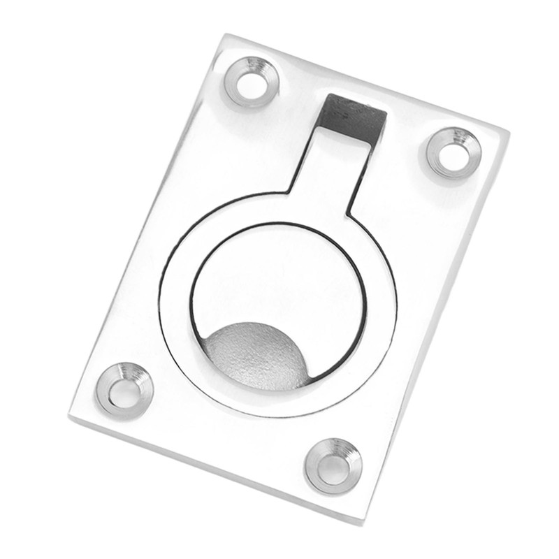 4 Pcs 63x44mm Square Flush Pull Ring Handles 316 Stainless