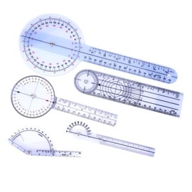 Regla de Ángulo de Transportador de 360 Grados Goniómetro de dedo Espinal Regla de Transportador Rango de Medición 6 8 10 Pulgadas Para Medición(Set 1)