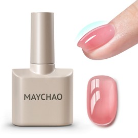 MAYCHAO 7-in-ONE Clear Pink Builder Nail Gel, 15ML Builder Base Strengthening Gel UV/LED Building Nail Gel in a Bottle for Nail Repair Nail Strengthen Hard Gel Builder Nail Extension Gel Builder