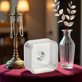 ZGLUZP 40mm Packaging Box,Exquisite 3D Floating Display Case, Elasticity Membrane Jewelry Storage Box, Jewelry Organizer, Coin Display for Jewelry Exhibiting Medal Ins Jewelry Travel Case for Women