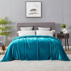 DREAMNINE Extra Large Fleece Blanket, Soft Comfy Fluffy Bed Blanket Full Size 80" x 90", Luxury Decorative Fuzzy Blanket for Women Girl,Big Cozy Shaggy Warm Flannel Blankets for Winter Autumn Pet,Teal