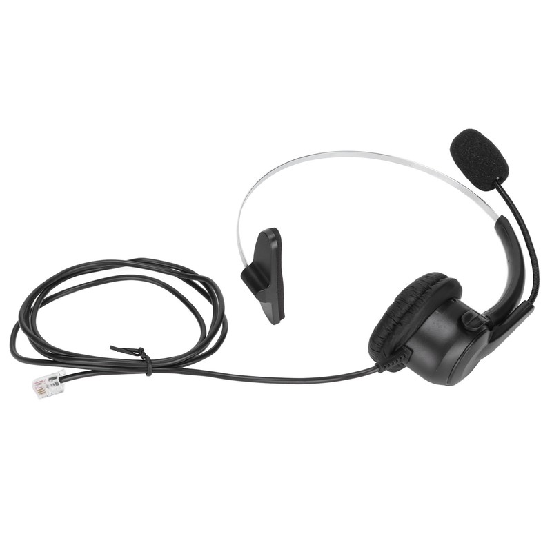 Telephone Headset RJ9 Earphone with 330° Adjustable Microphone for Home