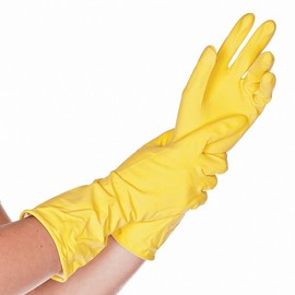 FRANZ MENSCH Hygonorm Bettina Soft Household Gloves, Latex, Yellow, 9/L, L: 30 cm, Pack of 120