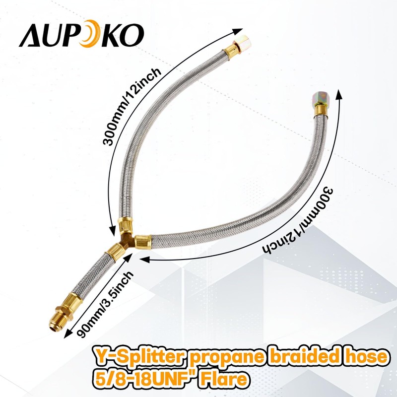 Propane Y Splitter Connection Braided Pipe Propane Hose Splitter for