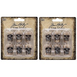 Idea-ology Tim Holtz 2022 Skulls - Resin - Bundle of 2 Packages, Ivory, (TH94270x2)