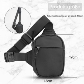 Nylon Sling Bag Crossbody Bag mit Schnallenschulterriemen Multifunktionale Brusttasche Geeignet für den täglichen Gebrauch, Reisen und Sport Schwarz
