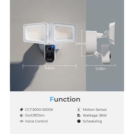 DeerTalk Security Floodlight Camera Outdoor Wired Motion Lights 2-Way Audio