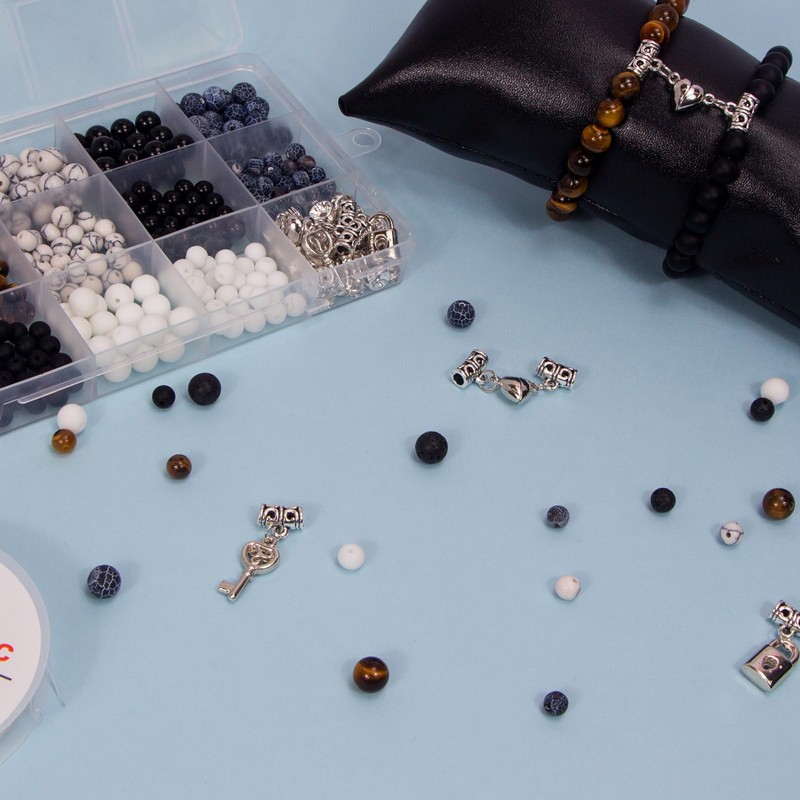 Mchruie Stone Beads for Jewelry Making, Charm Bracelet Making Kit,