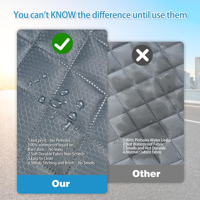 ANOSOSPECIAL Grey Dog Car Seat Cover for Back Seat X-Large,Non-Stick