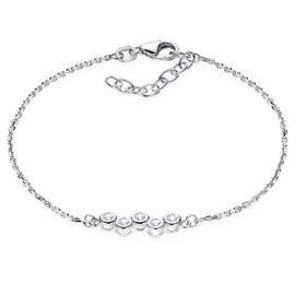 MATERIA by Matthias Wagner SA-111 Women's Adjustable Zirconia Bracelet 925 Silver, Sterling Silver, Cubic Zirconia