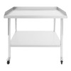 DYNAMI Stainless Steel Table with Wheels 29.9 x 35.8 Inches,Indoor