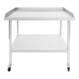 DYNAMI Stainless Steel Table with Wheels 29.9 x 35.8 Inches,Indoor Outdoor Metal Work Table Kitchen Prep Table with Storage Shelf,for Home Kitchen Restaurant Garage (29.9 * 35.8 in)