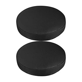 Garneck 2pcs Leather Bar Stool PU Leather Covers Round Foam Padded Seat Cushions Detachable Chair Seat Covers Washable Round Elastic Stool Slipcovers