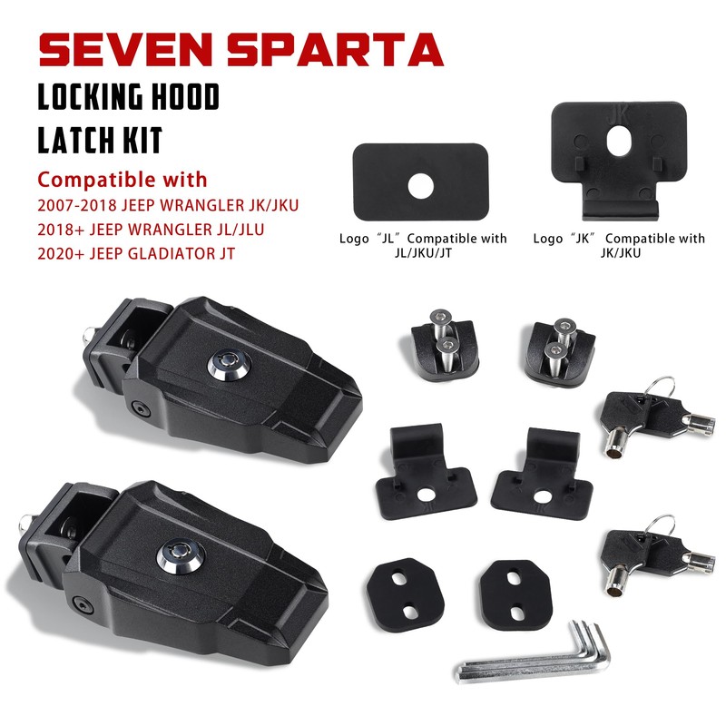 Seven Sparta Hood Latches with Lock Aluminum Locking Hood Catch