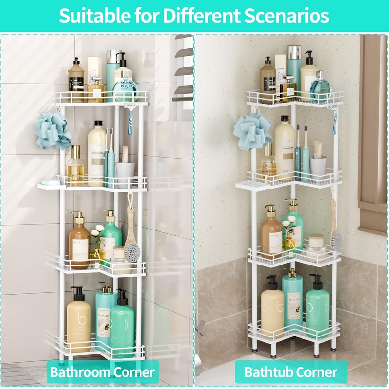 HapiRm Corner Shower Caddy Organizer - 4 Tier Shower Organizer