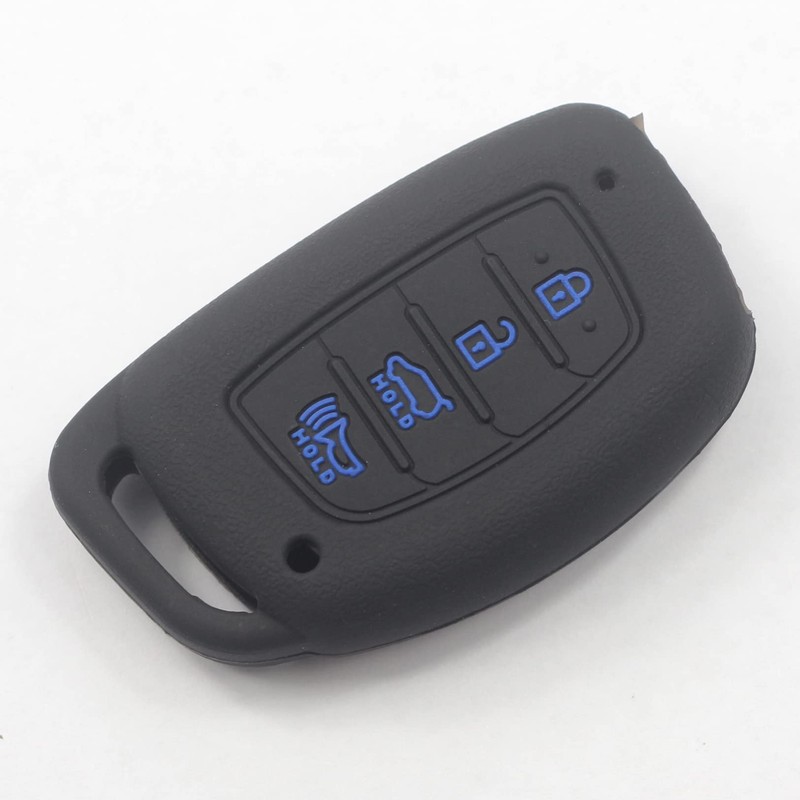 kcpros 2Pcs Black Rubber Silicone 4 Buttons Smart Key Fob