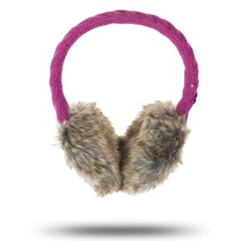 KitSound Cable Knit Audio Earmuff Headphones Compatible With Most Smartphones, Tablets and MP3 players - Pink