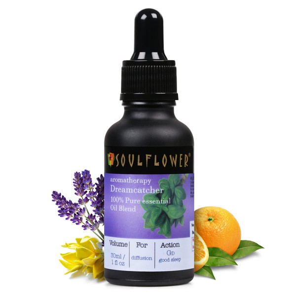 Soulflower Sleep Well Essential Oil for Diffuser, Pillow, Dreamcatcher, Essential Oils Blend for Good Sleep - 100% Pure, Vegan, Organic, Lavender, Orange, Ylang Ylang, 30ml/ 1 Fl Oz