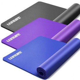 Premium NBR Yoga Mat with Strap for Pilates Stretching Mat Purple 17mm