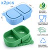 Palksky Reusable Silicone Snack Containers with Lids, 2Pack 2/Tow/Double Compartment