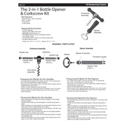 Penn State Industries BS25X 2-in-1 Bottle Opener & Corkscrew Combo Kit Woodturning Project (5pack)