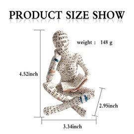 Reading Women Thinker Statue Modern Abstract Art Sculpture, Resin Pulp Reading Collectible Figurines for Home Living Room Office Shelf Decoration