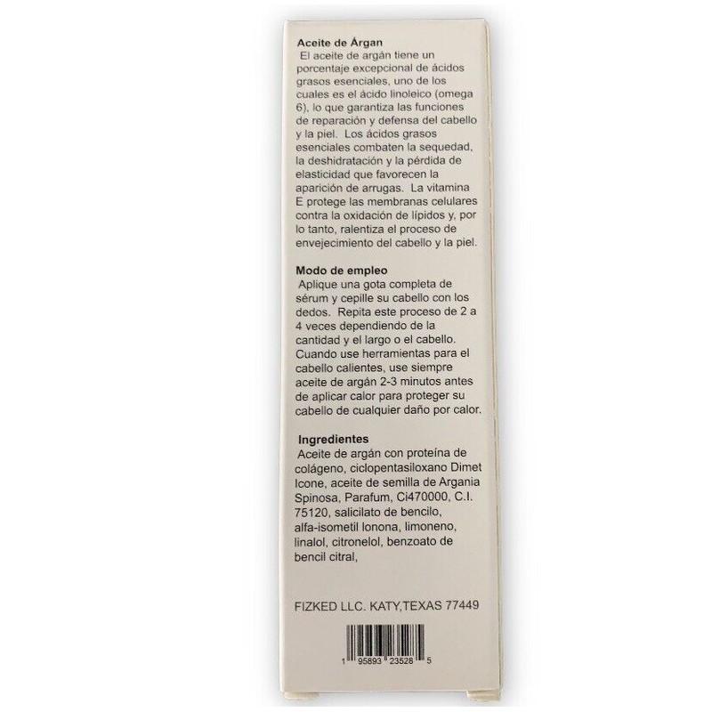 KERATIN ELY Aceite De Argan Con Colageno 1.8 Oz