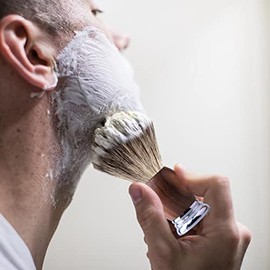 Grandslam Brocha de Afeitar Tejón de Lujo Hecho A Mano Puro Tejón Cepillo de Pelo Con Mango de Madera Base de Aleación Pesada + Cerda de Tejón