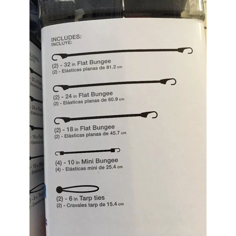 HDX Lot of 2 HDX 12 Packs Flat Bungee Cords