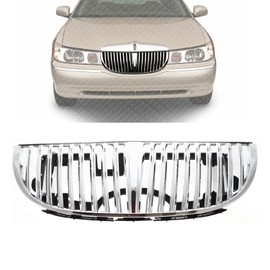 US AUTO PARTS PLUS New Front Grille Chrome Shell and Insert Plastic Direct Replacement For Lincoln Town Car 1998-2002 XW1Z8200AA FO1200349