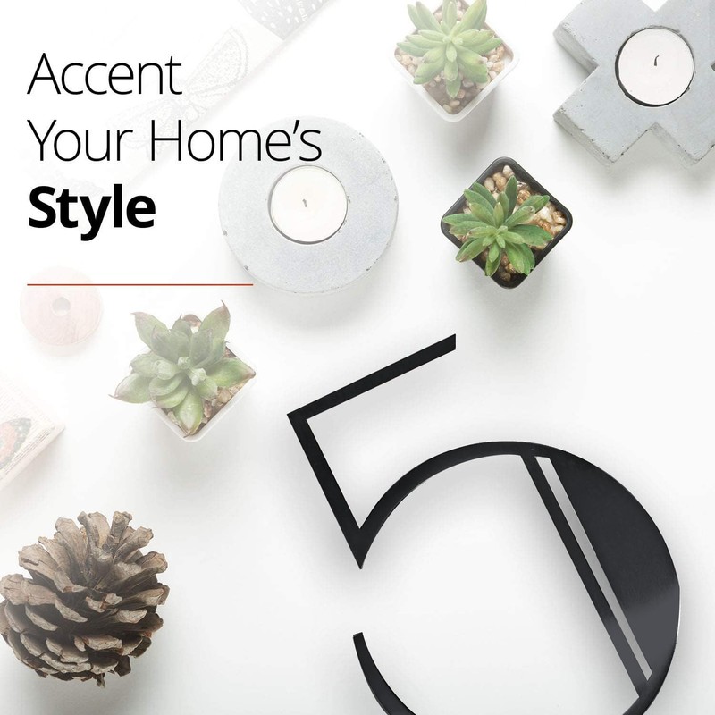 NACH Black 6 Inch Steel Floating House Numbers - Style