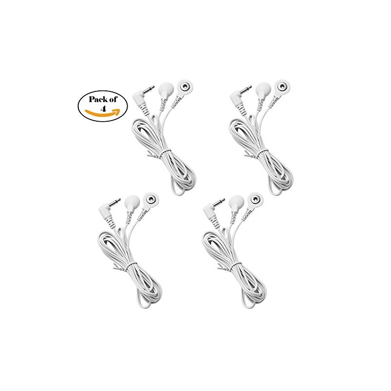 4 Count TENS Wires 3.5mm Plug to 3.5mm Snap Electrode
