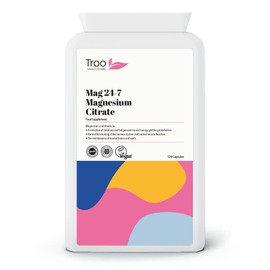 Troo Magnesium Citrate 120 Capsules 500mg Mag24-7 - Highly Absorbable Daily Supplement for Men and Women - Manufactured in The UK and Vegan Society Registered - Easy Swallow