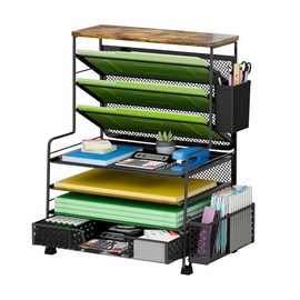 Ekisemio Organizador de archivos de escritorio de 8 niveles con cajón deslizante, organizadores de escritorio y accesorios, organizador de archivos ta