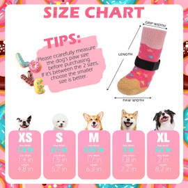EXPAWLORER 8 Pcs Donut Dog Socks with Gift Box,Dog Boots & Paw Protectors in Winter,Dog Booties for Hardwood Floor Anti Slip,Prevent Licking Paws,Dog Shoes for Small Medium Large Senior Dogs