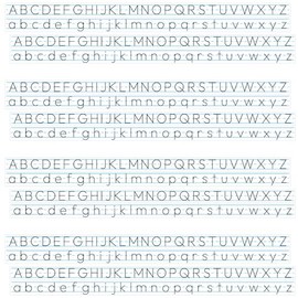 StikArt Removable Stickers - Simple Rounded Alphabet Letter Formation Desk Strips (16 Pack)