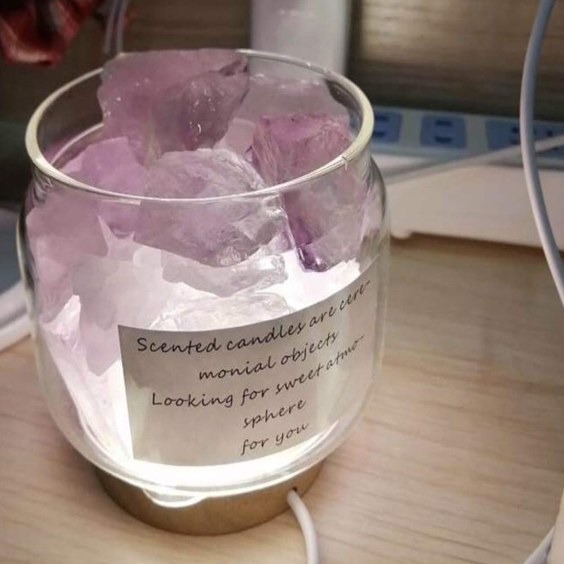 HIGHAWK Aroma Lamp, Aroma Light, Natural Crystal, Bedside Lamp, Air