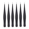 BIUDECO 6pcs Stainless Steel Eyelash Tweezers for Makeup Application Precision