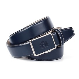 Anthoni Crown Men's Automatic Leather Belt, darkblue