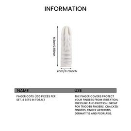 DUOBEY 400pcs disposable latex finger, latex finger covers, latex finger gloves, finger sleeves latex for tattoo, nail art, trigger finger, hand eczema, cracked fingers