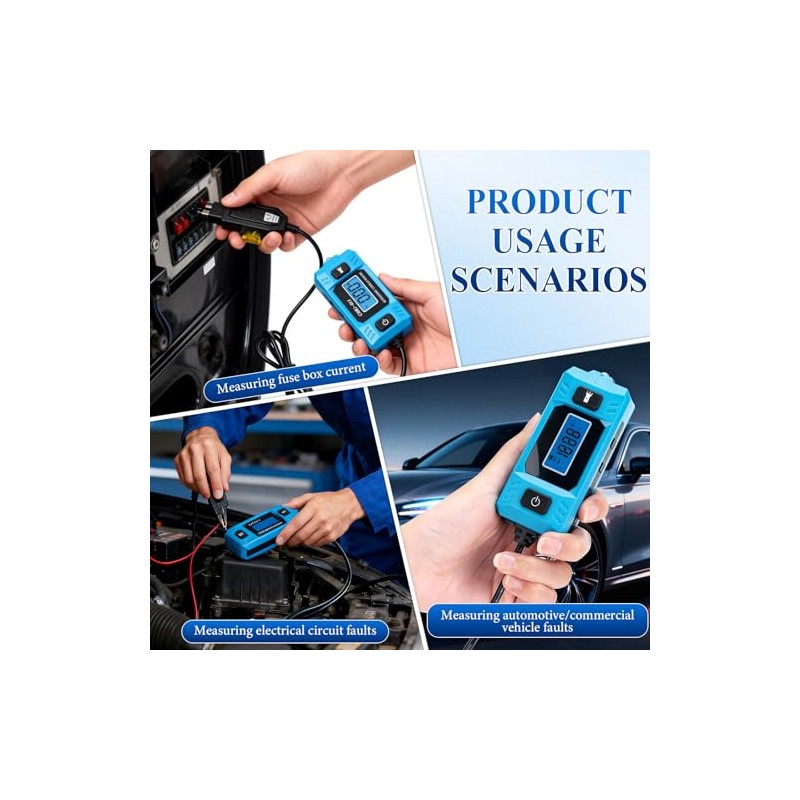 Automotive Circuit Fault Probe Tester, 20A 48V-High-Precision Current Tester, 2-in-1