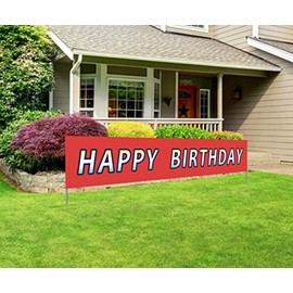 Large Happy Birthday Banner | Giant Bday Party Sign | Huge Birthday Outdoor Decoration