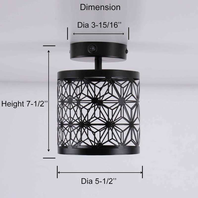Volcode RV Ceiling Light 12V Flush Mount - Star Design
