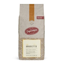 PapaNicholas Coffee Whole Bean Coffee, Amaretto, 10 Ounce