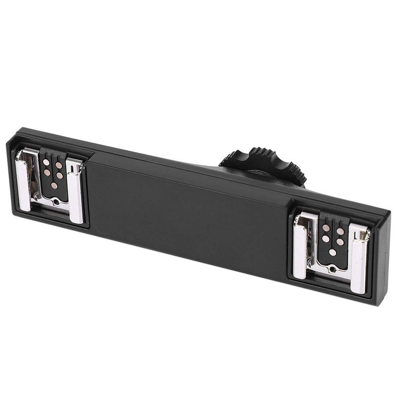 Topiky TTL Dual Hot Shoe Flash Speedlite Splitter Bracket Adapter