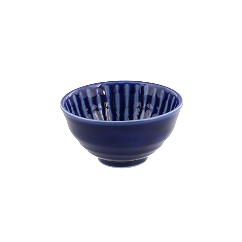 ih-007-01 Tableware East Rice Bowl, Blue Tokusa, Japanese Tableware, Blue