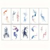 10-Piece Aesthetic Koi Fish Tattoo Sticker Set - Temporary Body